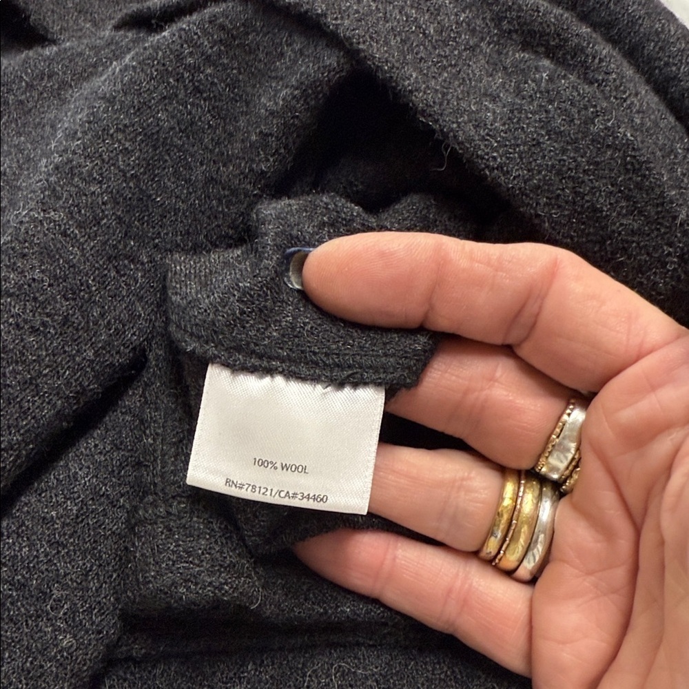 Eileen Fisher Wool Charcoal Gray Quarter Sleeve Midi Length Dress M - Picture 9 of 10